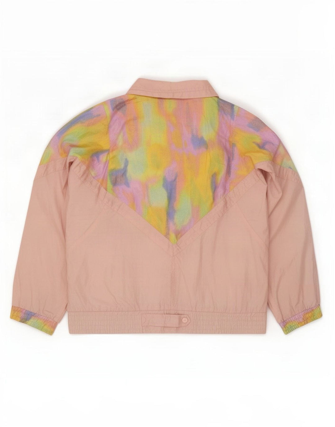 Lavon Womens Abstract Pattern Survêtement Top Jacket UK 16 Grand Rose années 80