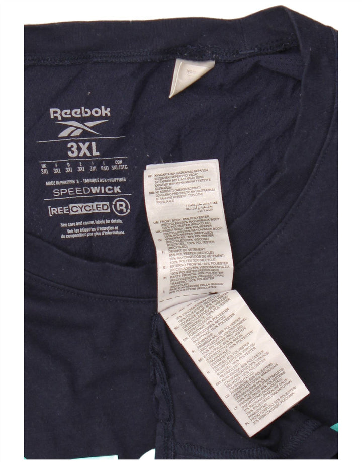 Reebok T-shirt graphique pour homme 3XL Bleu marine Polyester