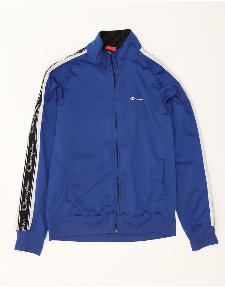 Champion Veste de survêtement graphique pour hommes, grand bleu, polyester color block