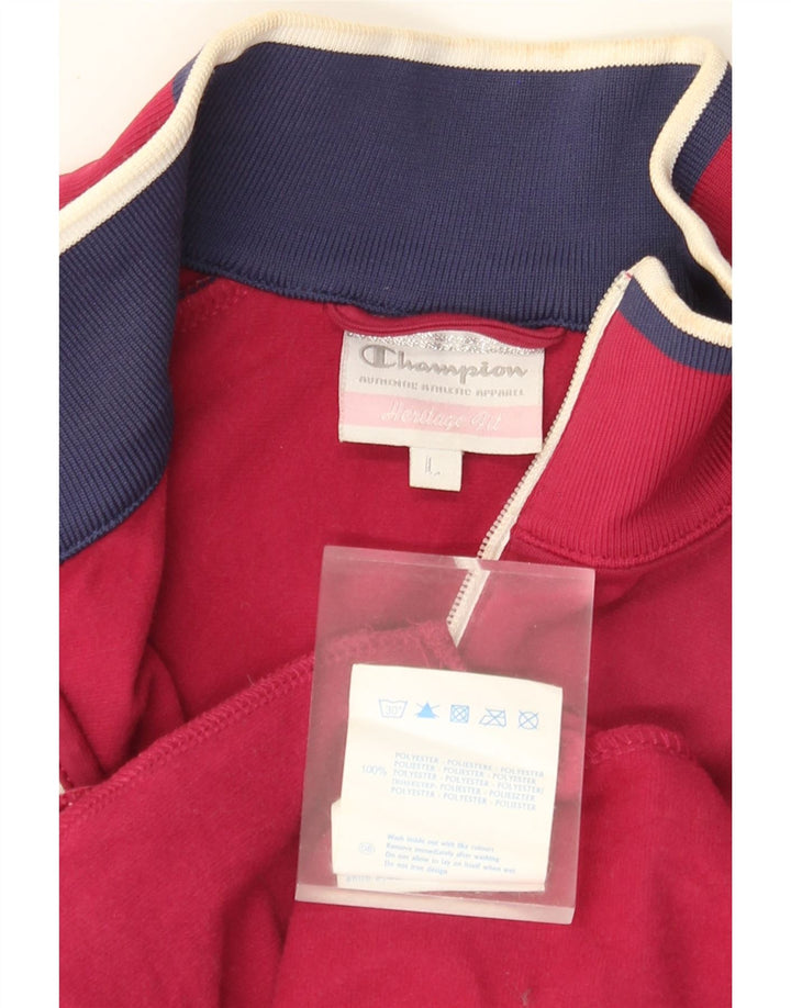 CHAMPION Veste de survêtement Heritage Fit pour femme UK 14 Large Rouge