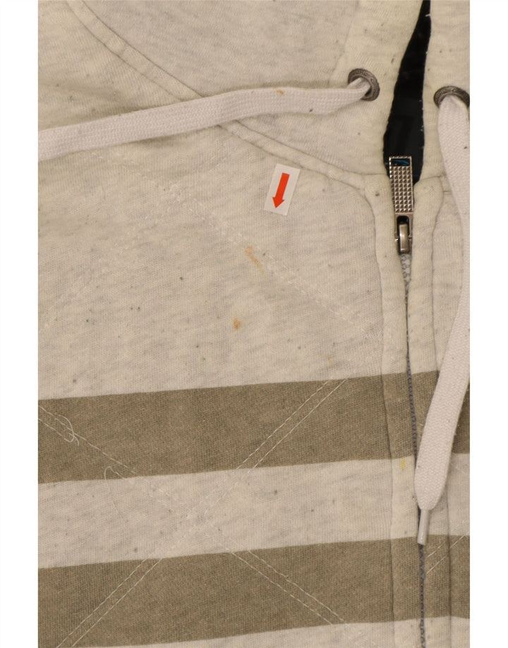 Rip Curl Pull à capuche zippé pour homme en coton rayé gris moyen