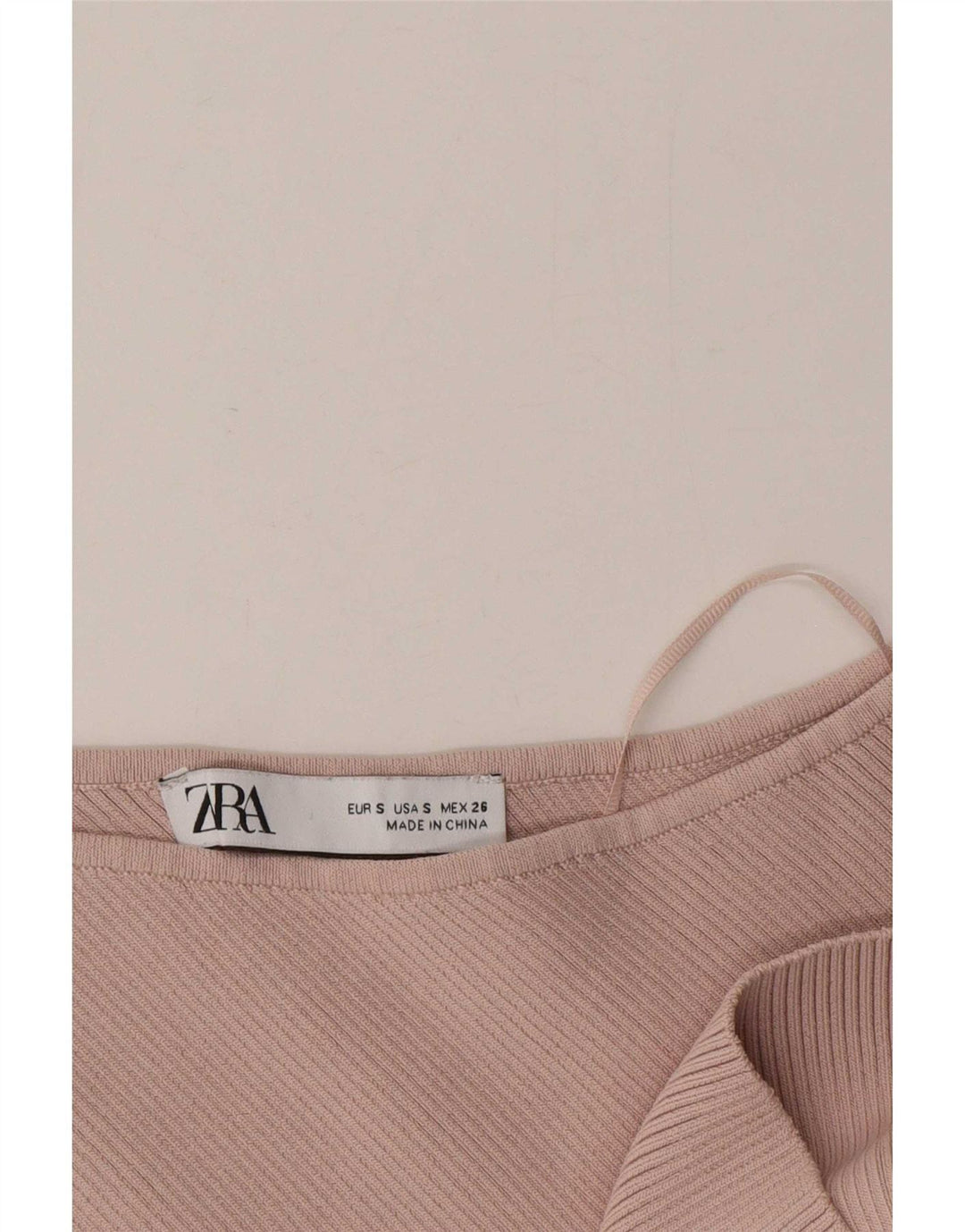 Zara Femme Haut Court Une Épaule UK 8 Petite Viscose Rose