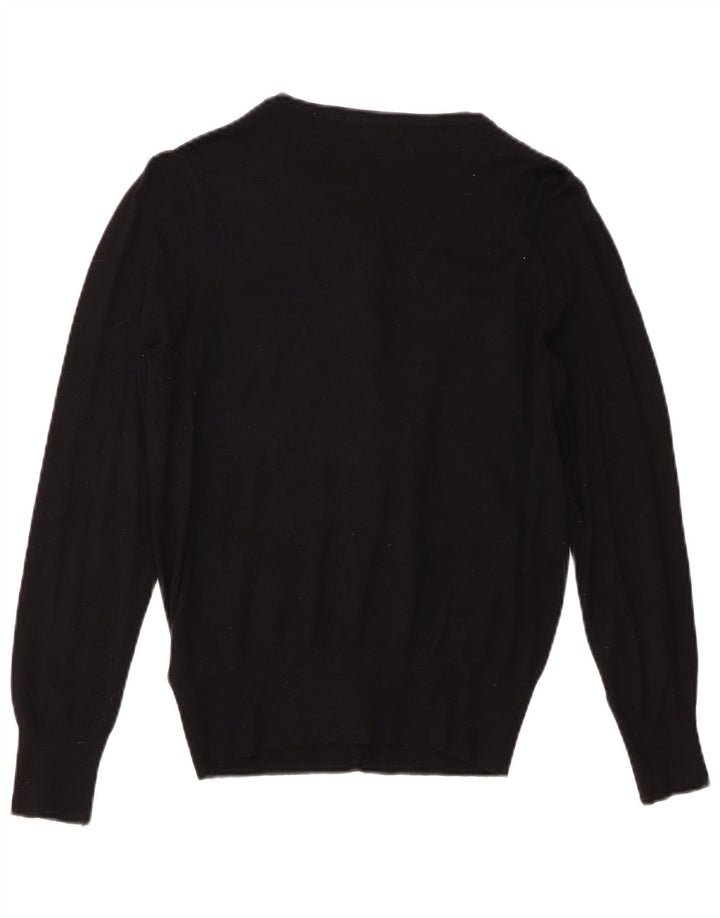Marks & Spencer Pull Cardigan Femme UK 10 Petit Viscose Noir