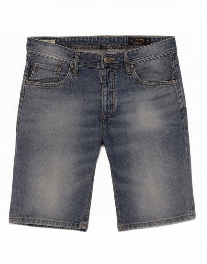 Jack & Jones Short en jean pour homme Large W36 Bleu Coton