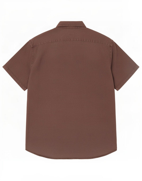 Trussardi Jeans Chemise à Manches Courtes Homme XL Marron Lin