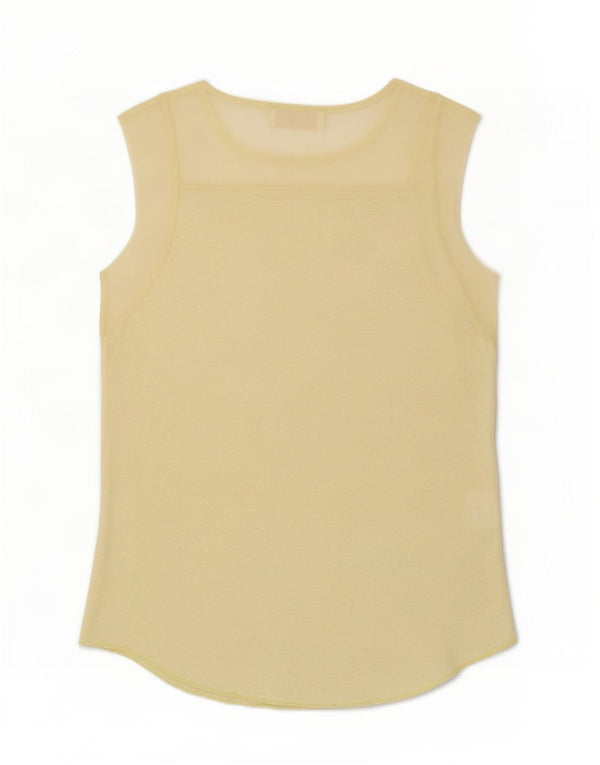 Zara Femme Débardeur UK 10 Petit Jaune Moucheté
