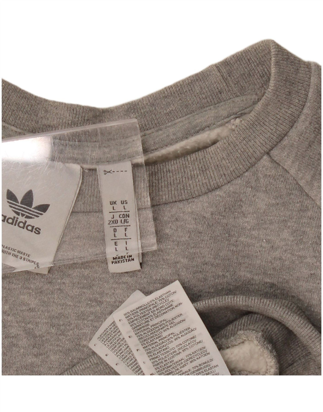 ADIDAS Sweat-shirt pour hommes en coton moucheté grand gris