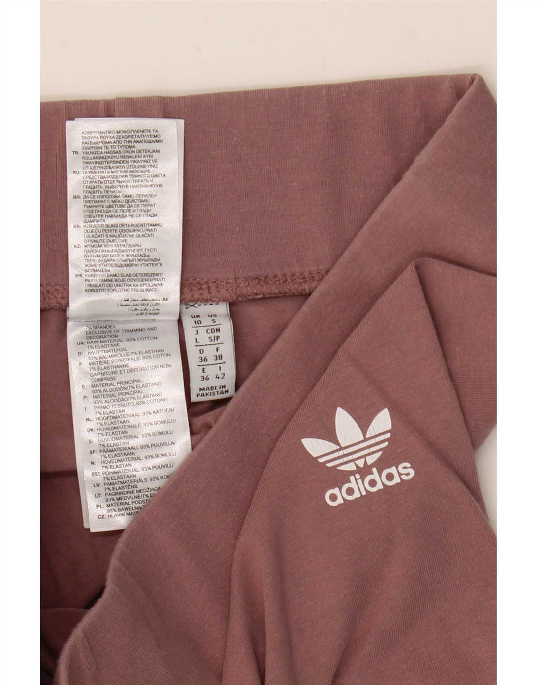 Adidas Leggings Femme UK 10 Petit Marron Coton