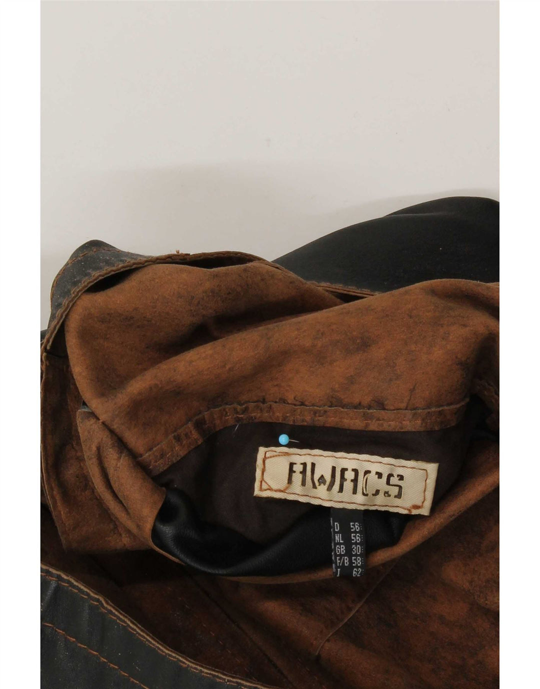 veste en cuir réversible homme vintage EU 56 3XL Marron
