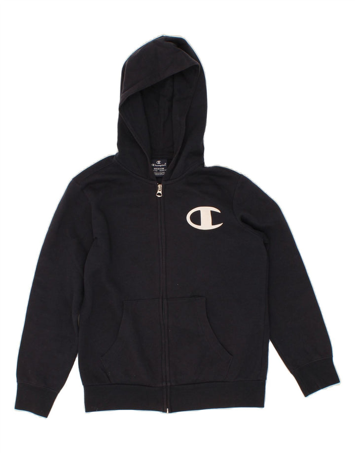 CHAMPION Boys Zip Hoodie Sweater 9-10 Years Medium Navy Blue Vintage Champion and Second-Hand Champion from Messina Hembry 
