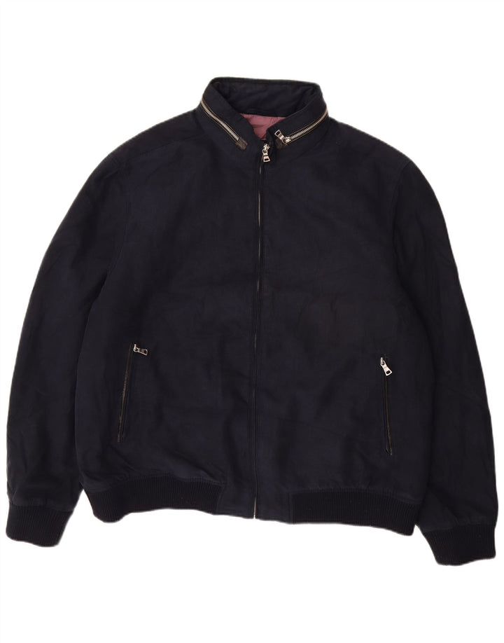 Veste Bomber Homme Vintage UK 44 2XL Bleu Marine