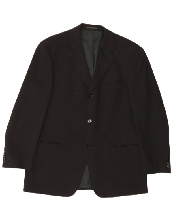 HUGO BOSS Veste blazer à 3 boutons pour homme UK 38 Noir moyen Laine vierge