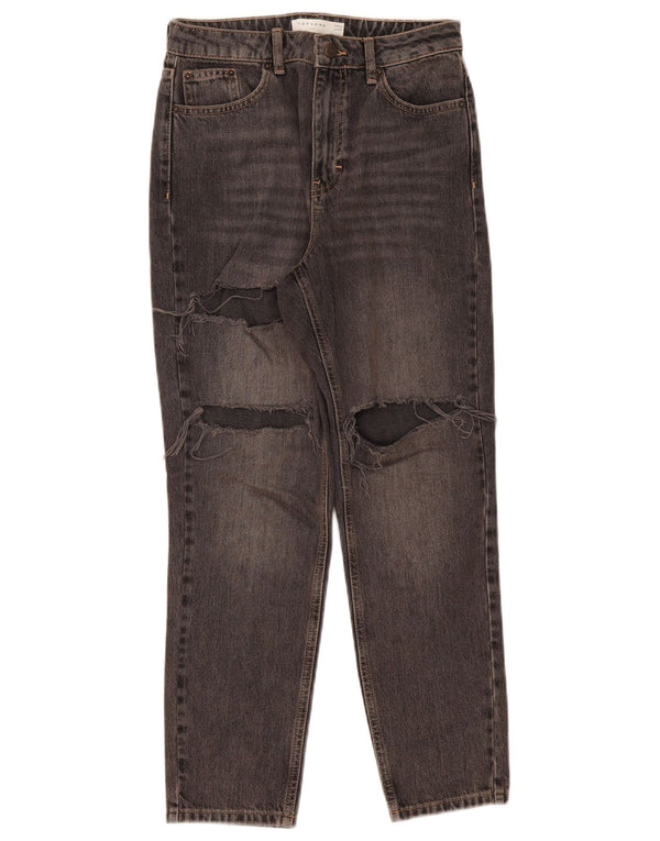 Topshop Jean fuselé Mom en détresse pour femme W28 L27 en coton gris