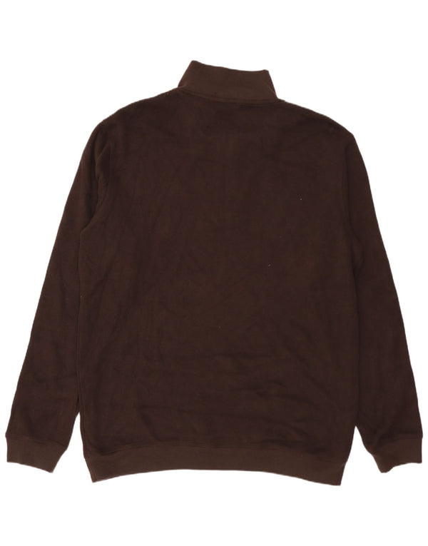 POLO RALPH LAUREN Pull col zippé pour homme XL en coton marron
