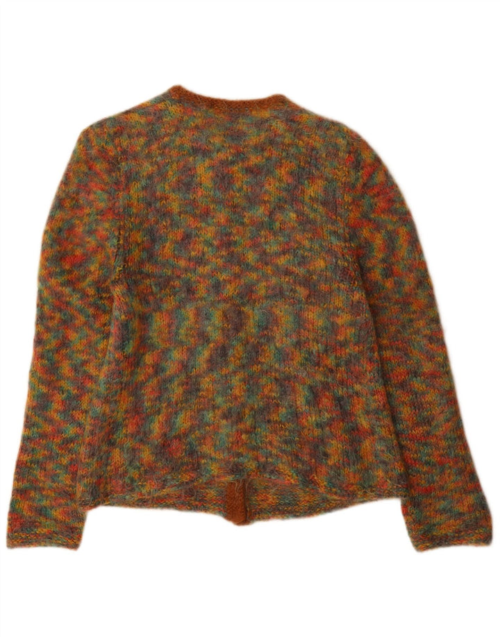 vintage Womens Cardigan Sweater UK 12 Moyen Multicolore Moucheté