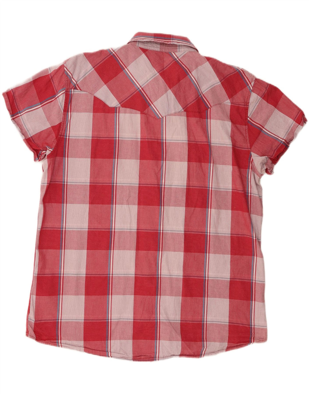 WRANGLER Chemise à manches courtes pour homme, coupe régulière, en coton à carreaux roses, 3XL