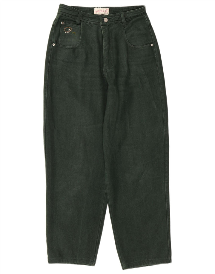 PETRESSA Jean fuselé taille haute pour femme EU 36 Small W26 L26 Vert Coton