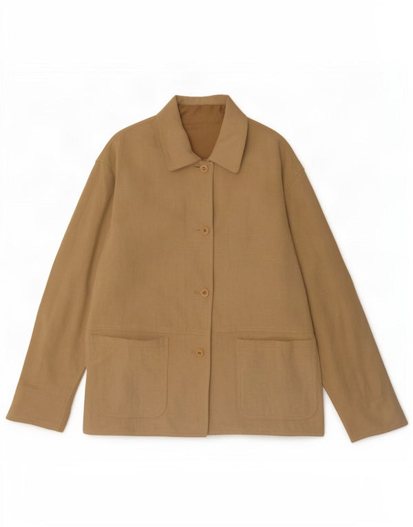 vintage Femme 4 Boutons Blazer En Daim Veste UK 14 Beige Moyen