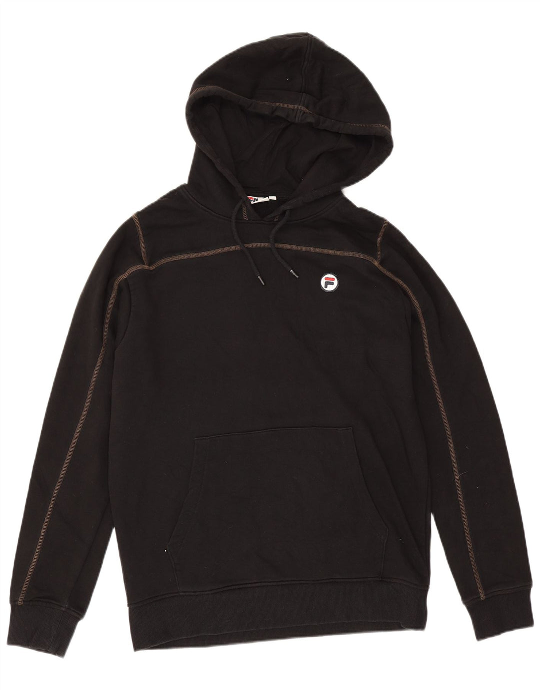Fila Pull à capuche pour homme en coton noir Large