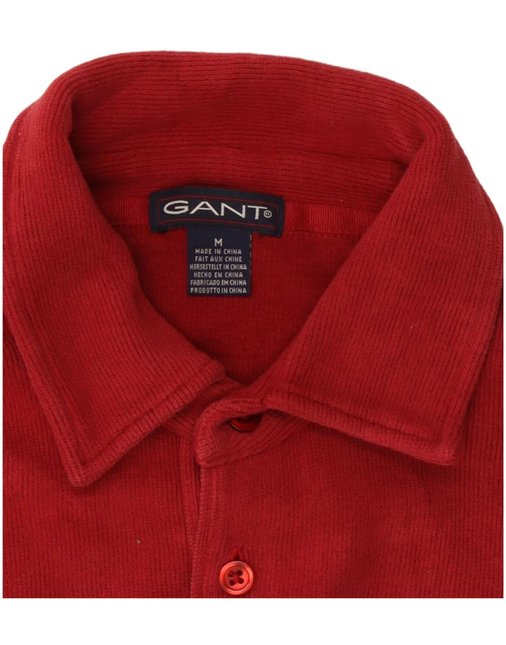 Gant Pull Col Polo Homme Rouge Moyen Coton