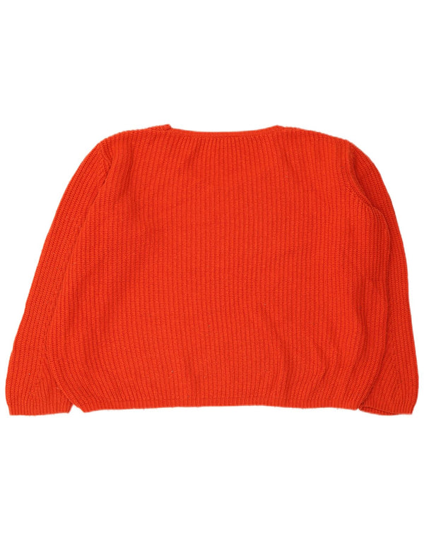 Topshop Pull court surdimensionné à col bateau pour femme UK 14 Large Orange