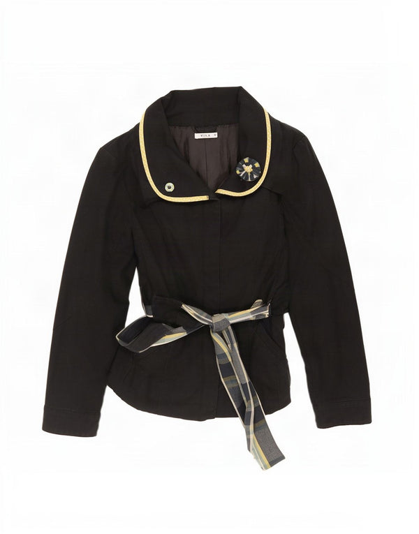 Vila Manteau court pour femme UK 10 Petit coton noir