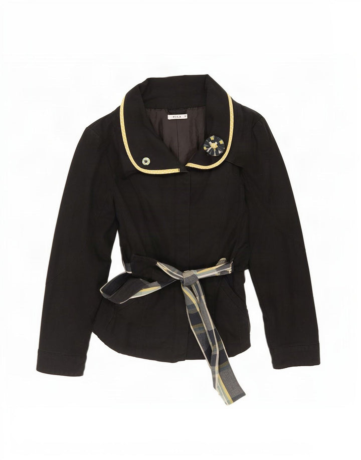 Vila Manteau court pour femme UK 10 Petit coton noir