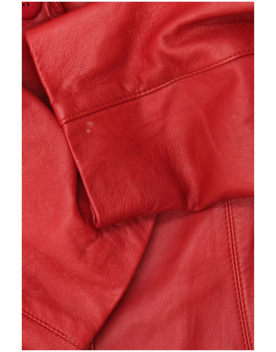 vintage Femme 3 Boutons Veste Blazer En Cuir IT 46 Grand Cuir Rouge