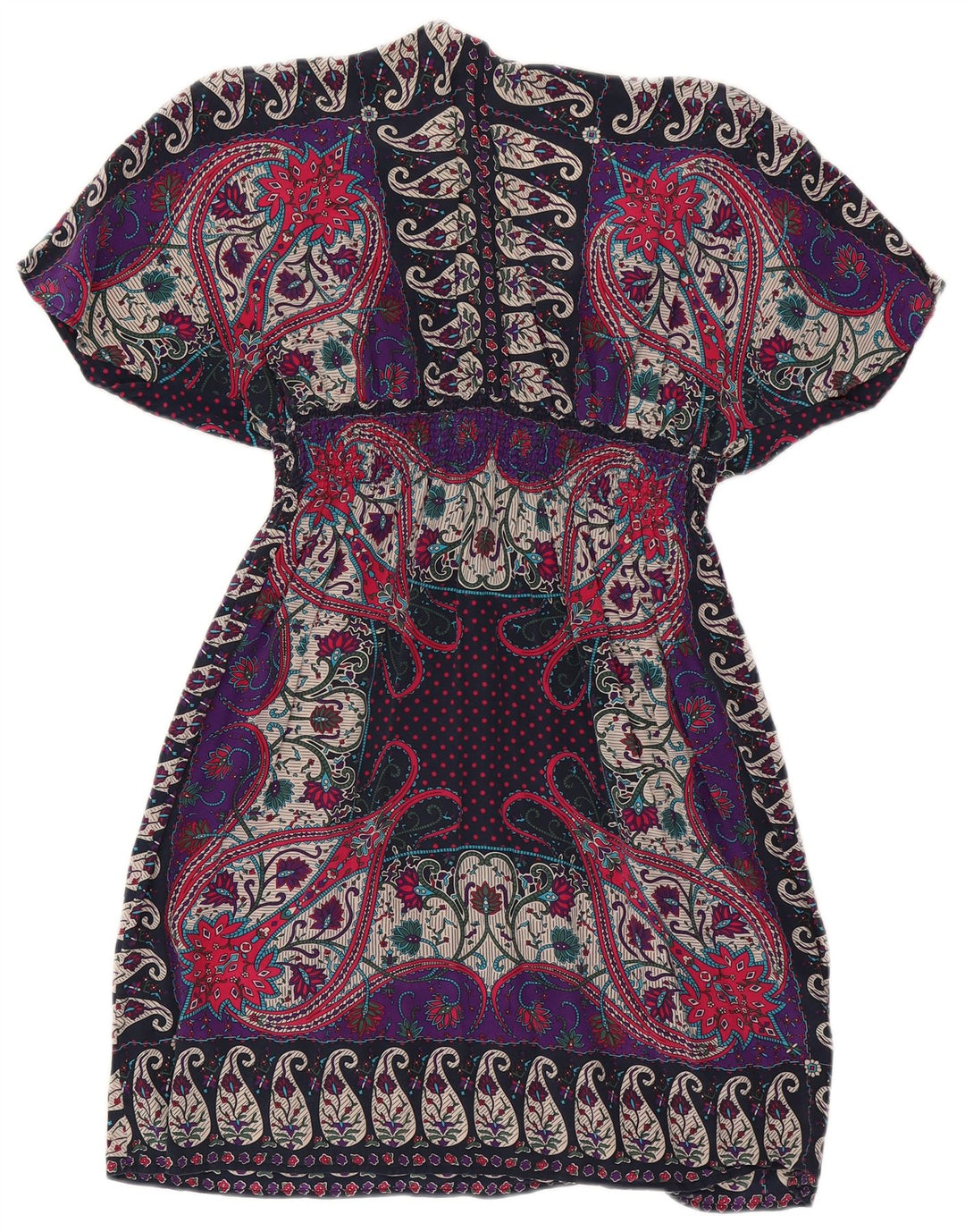 Warehouse Robe caftan pour femme UK 42 en soie cachemire multicolore moyenne