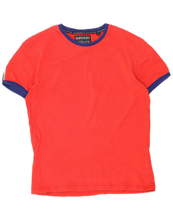 Superdry Homme T-Shirt Graphique Haut Large Rouge Colourblock Cotton