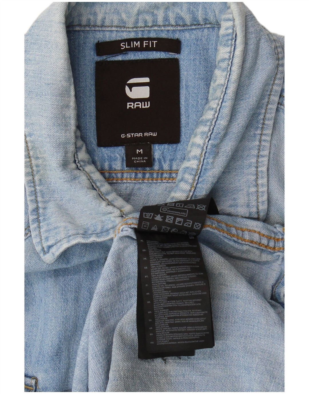 G-Star Chemise en Jean Slim Fit Homme Bleu Moyen Coton