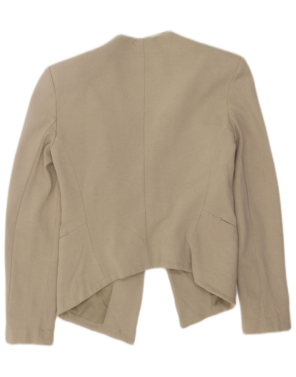 Topshop Veste Blazer Ouverte Courte Femme UK 6 XS Vert Polyamide
