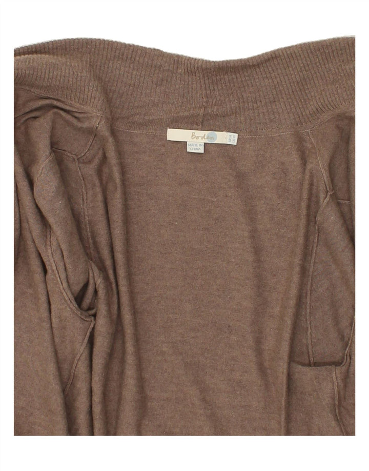 BODEN Womens Asymmetric Cardigan Sweater UK 14 Medium Brown Cotton Vintage Boden and Second-Hand Boden from Messina Hembry 