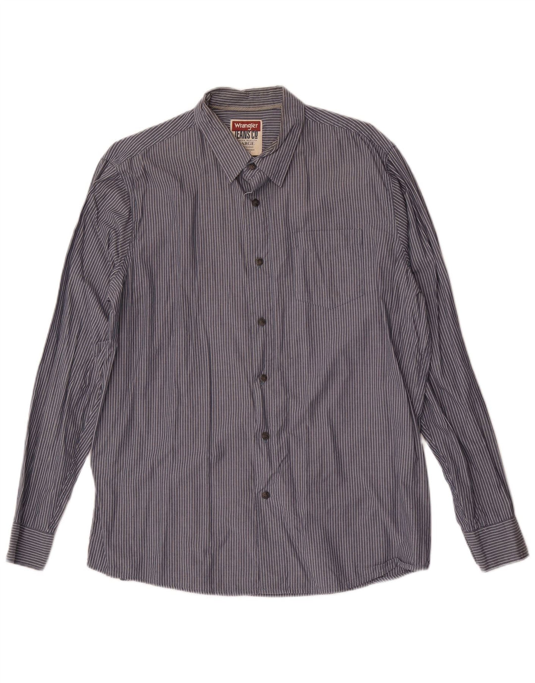 Wrangler Chemise Homme Large Bleu Marine en Coton à Rayures