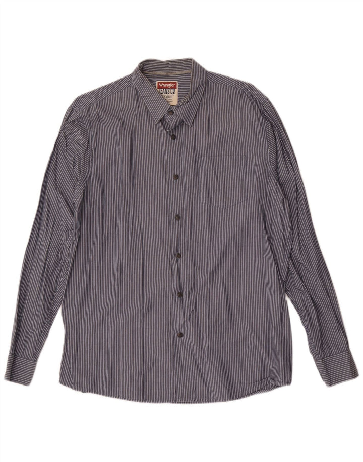 Wrangler Chemise Homme Large Bleu Marine en Coton à Rayures