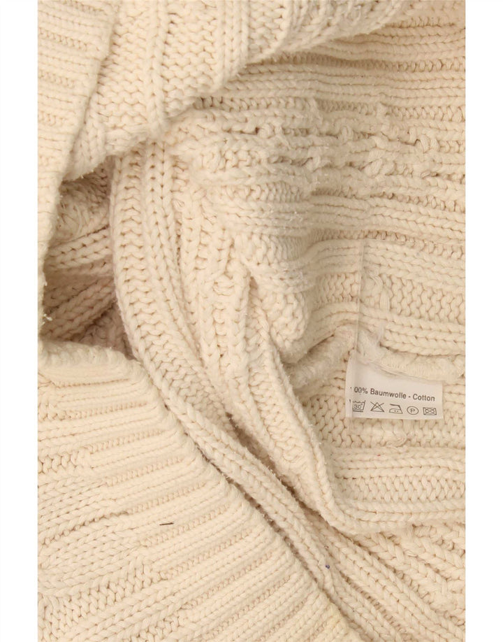 vintage Mens Roll Neck Jumper Pull Grand Coton Beige
