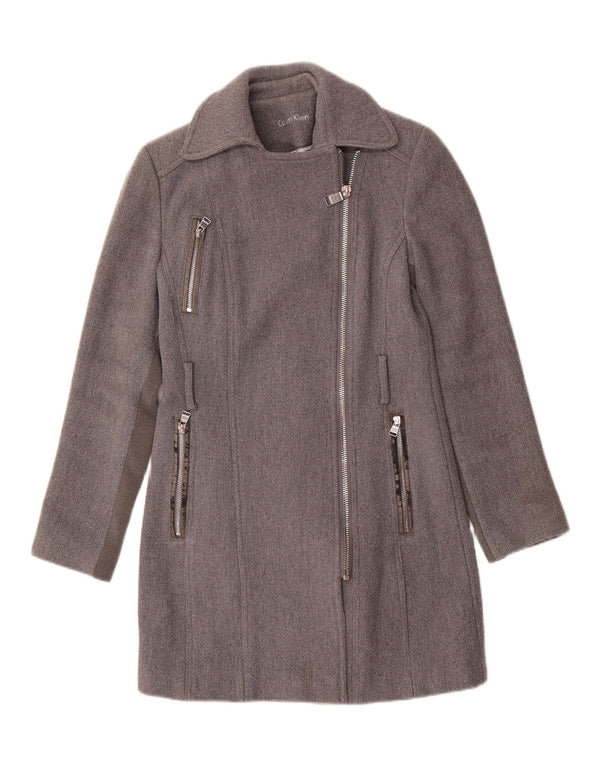 Calvin Klein Pardessus pour femme UK 10 Petite laine grise