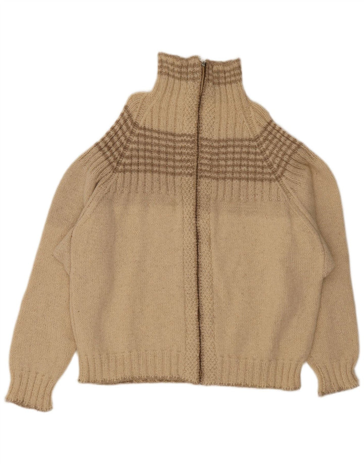 vintage Mens Cardigan Pull Grand Beige