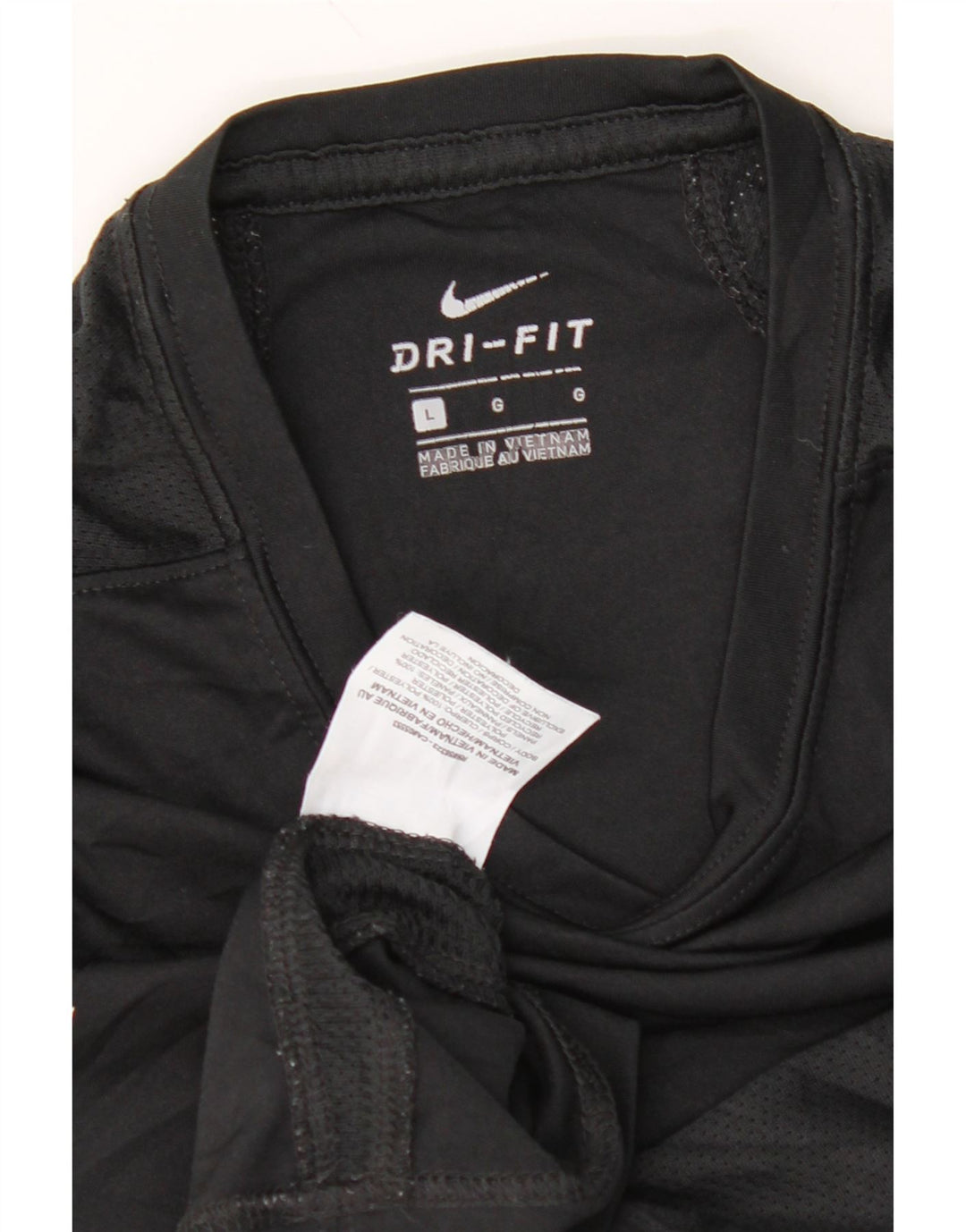 NIKE Womens Dri Fit Graphic Vest Top UK 14 Large Black Polyester Vintage Nike and Second-Hand Nike from Messina Hembry 