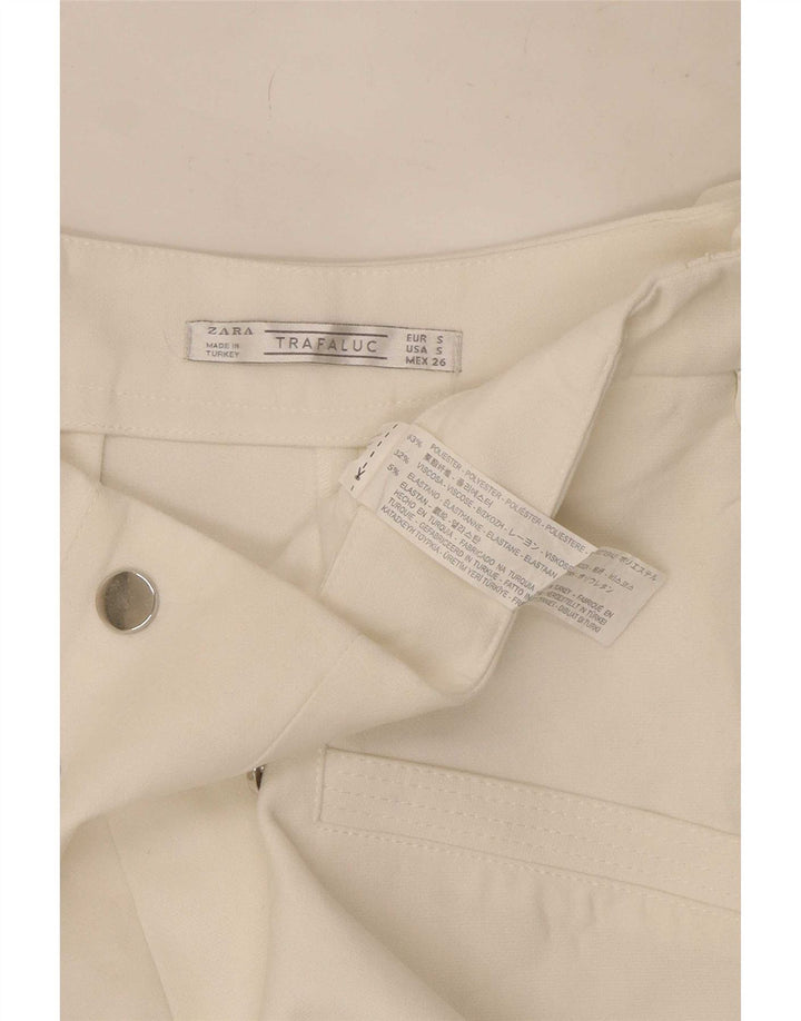 Pantalon chaud taille haute Trafaluc Femme Zara Petit W26 Blanc Polyester