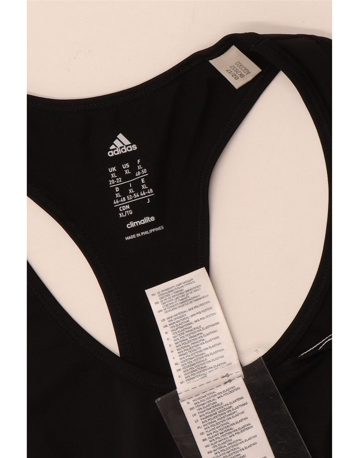 ADIDAS Femmes Climalite Débardeur UK 20/22 XL Noir Polyester