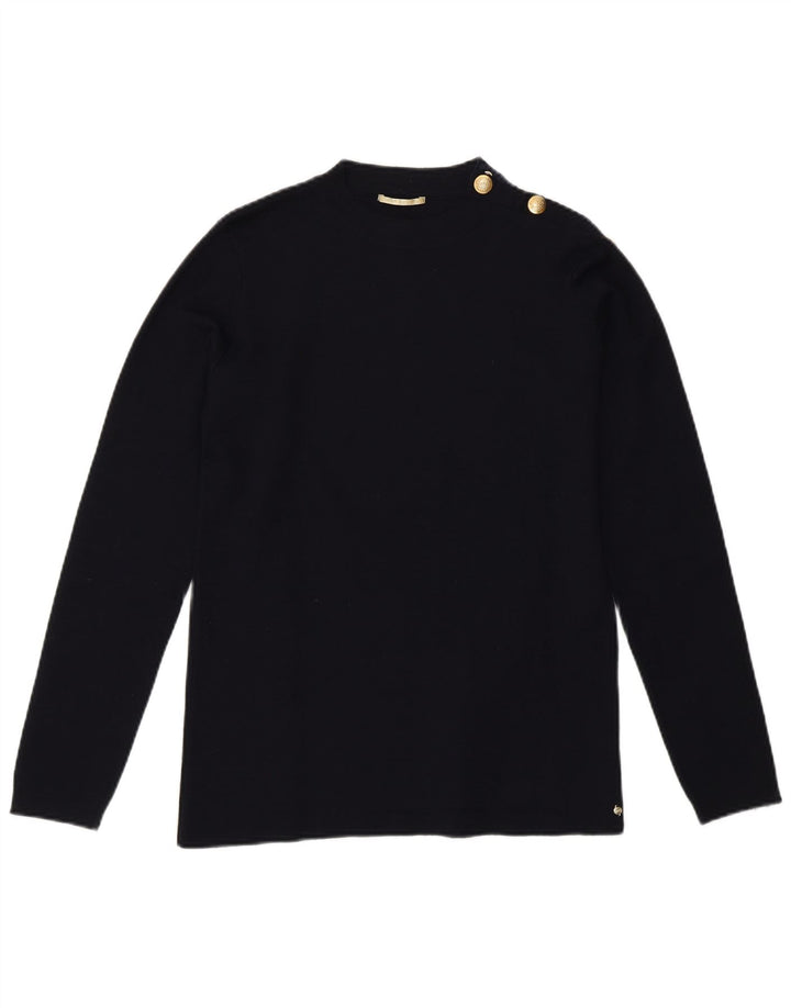 Gas Pull à col boutonné pour femme UK 10 Petit Bleu marine