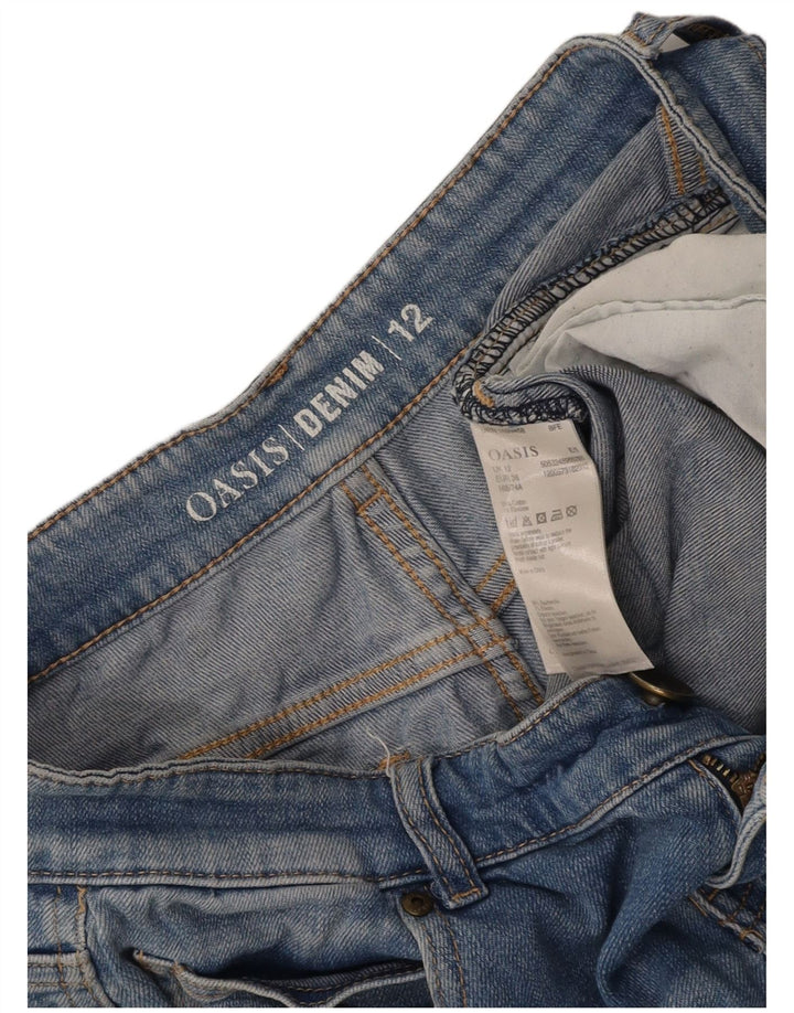 OASIS Short en jean pour femme UK 12 Medium W32 Bleu Coton