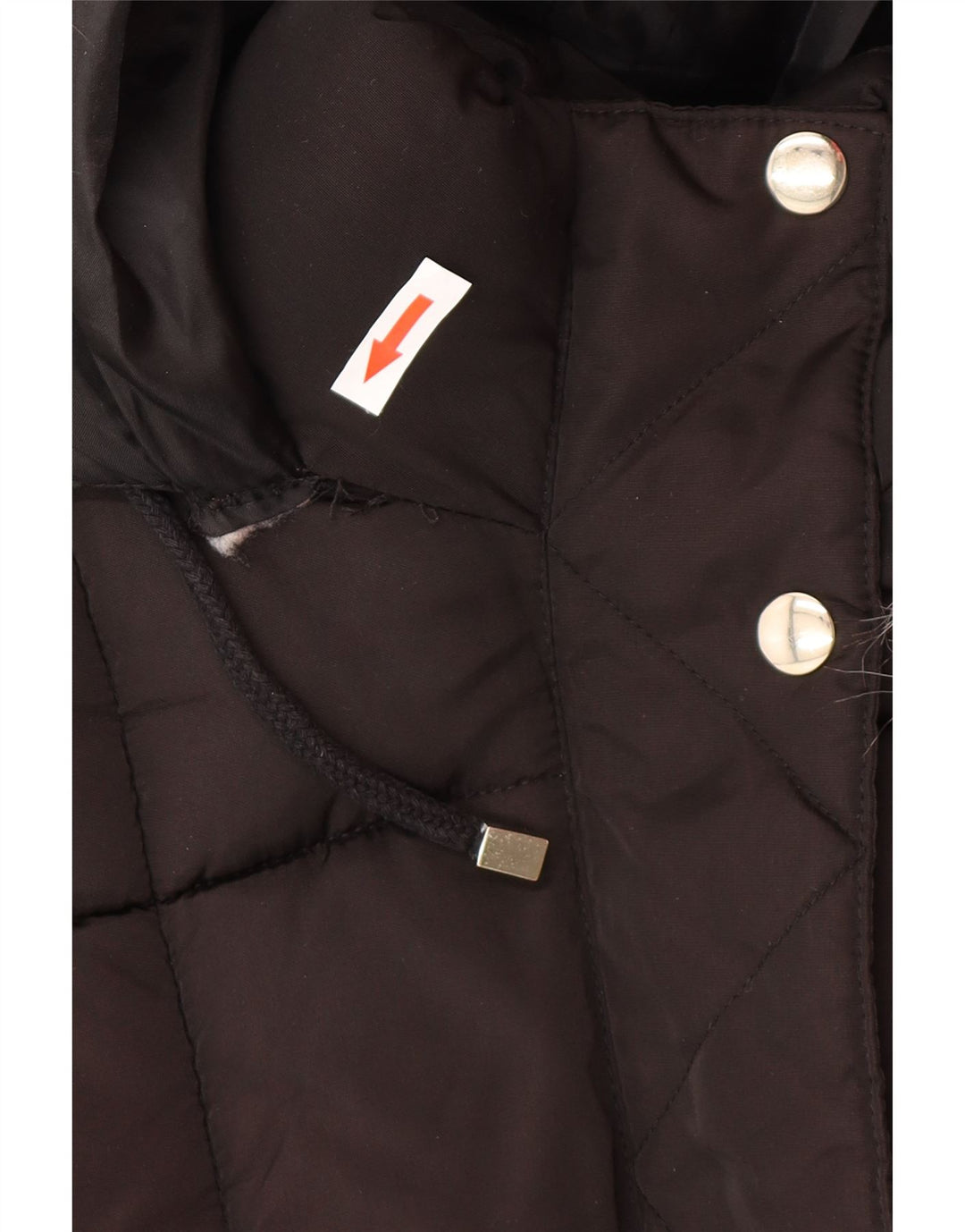 Topshop Veste matelassée surdimensionnée à capuche pour femme UK 8 Small Noir Polyester