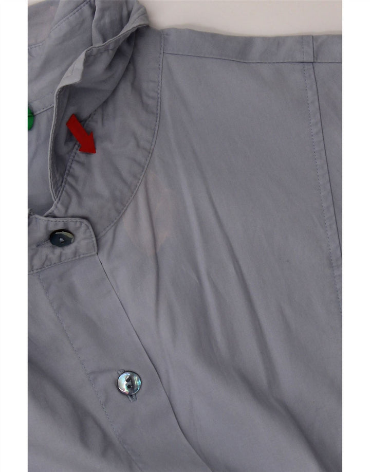 Benetton Chemise à manches courtes pour femme UK 12 Bleu moyen
