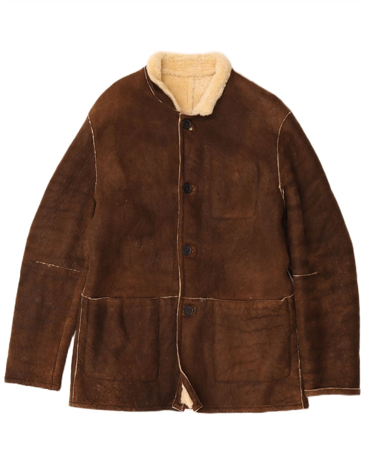 Grifoni Veste en peau de mouton pour hommes IT 50 Large Marron