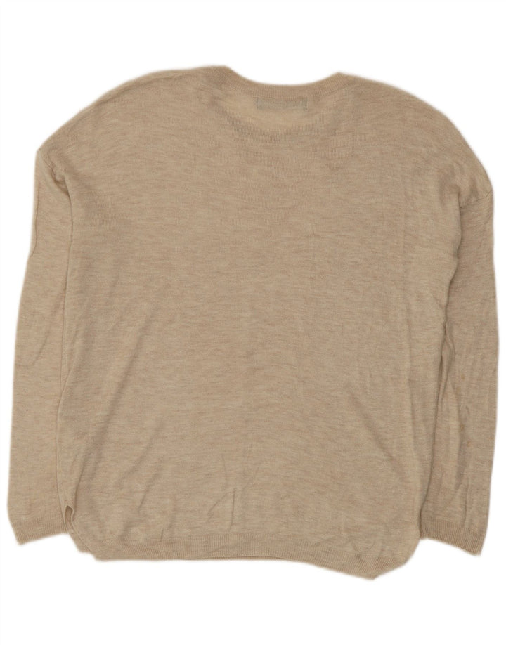 Marks & Spencer Pull à col rond pour femme UK 10 Small Beige Viscose
