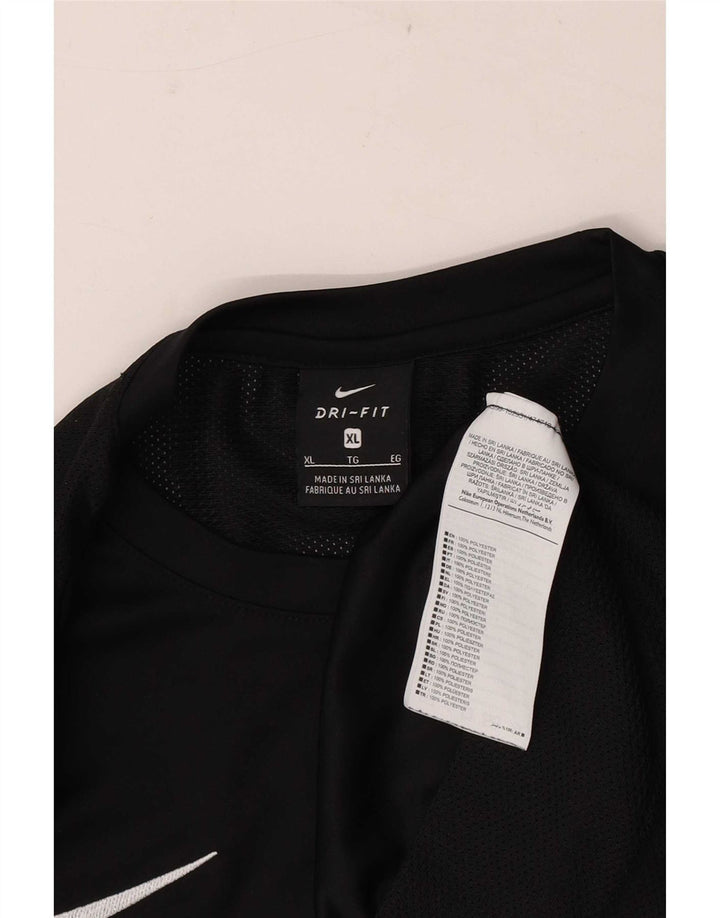 Nike Hommes Dri Fit T-Shirt Haut XL Noir Colorblock Polyester