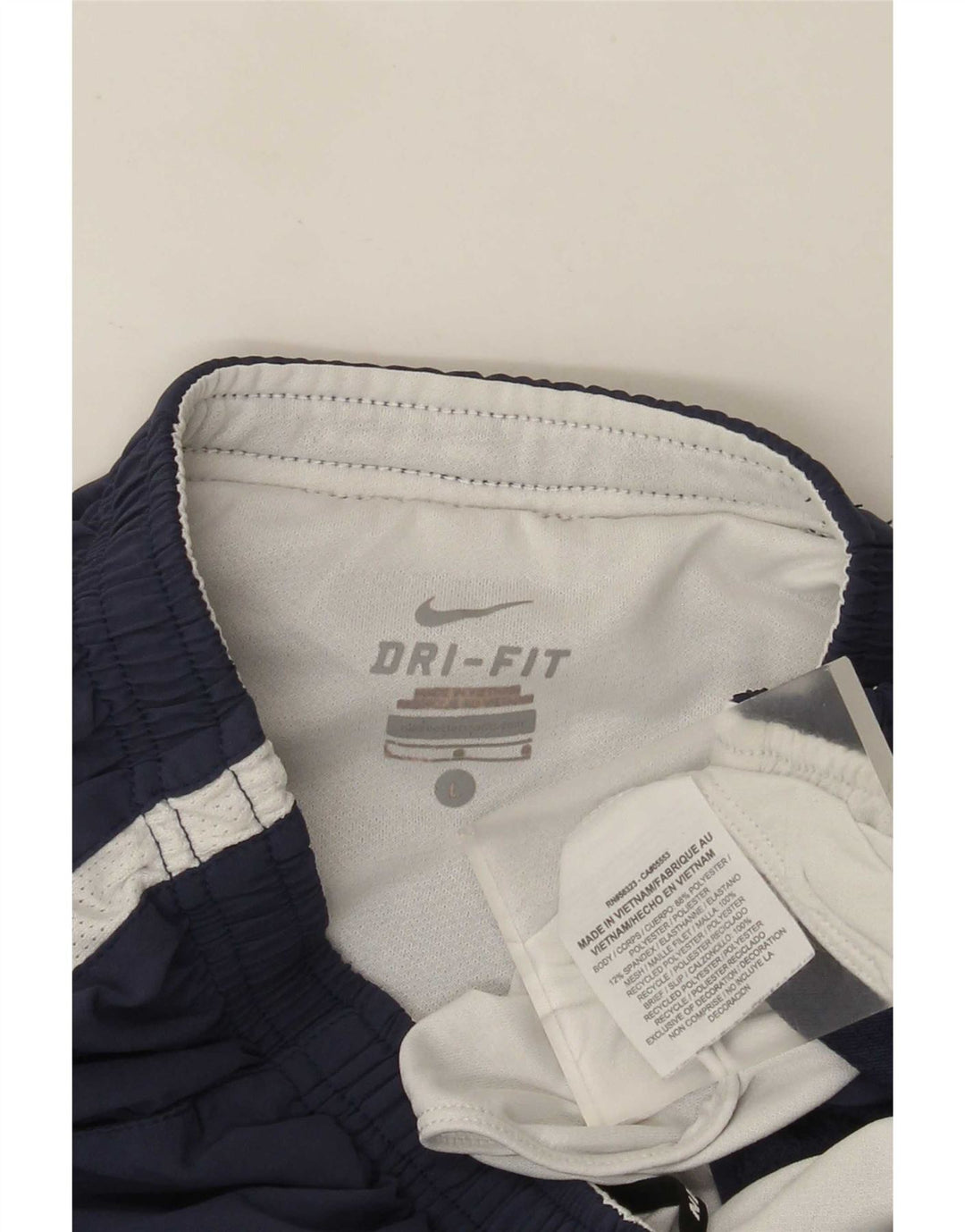 Nike Short de sport Dri Fit pour homme en polyester color block Bleu marine Taille L