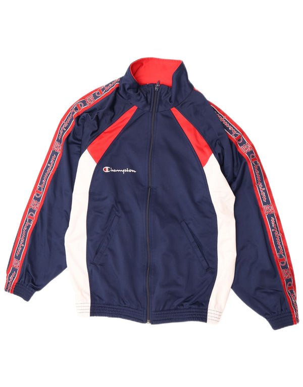 Champion Veste de Survêtement Graphique Homme Petit Bleu Marine Colorblock